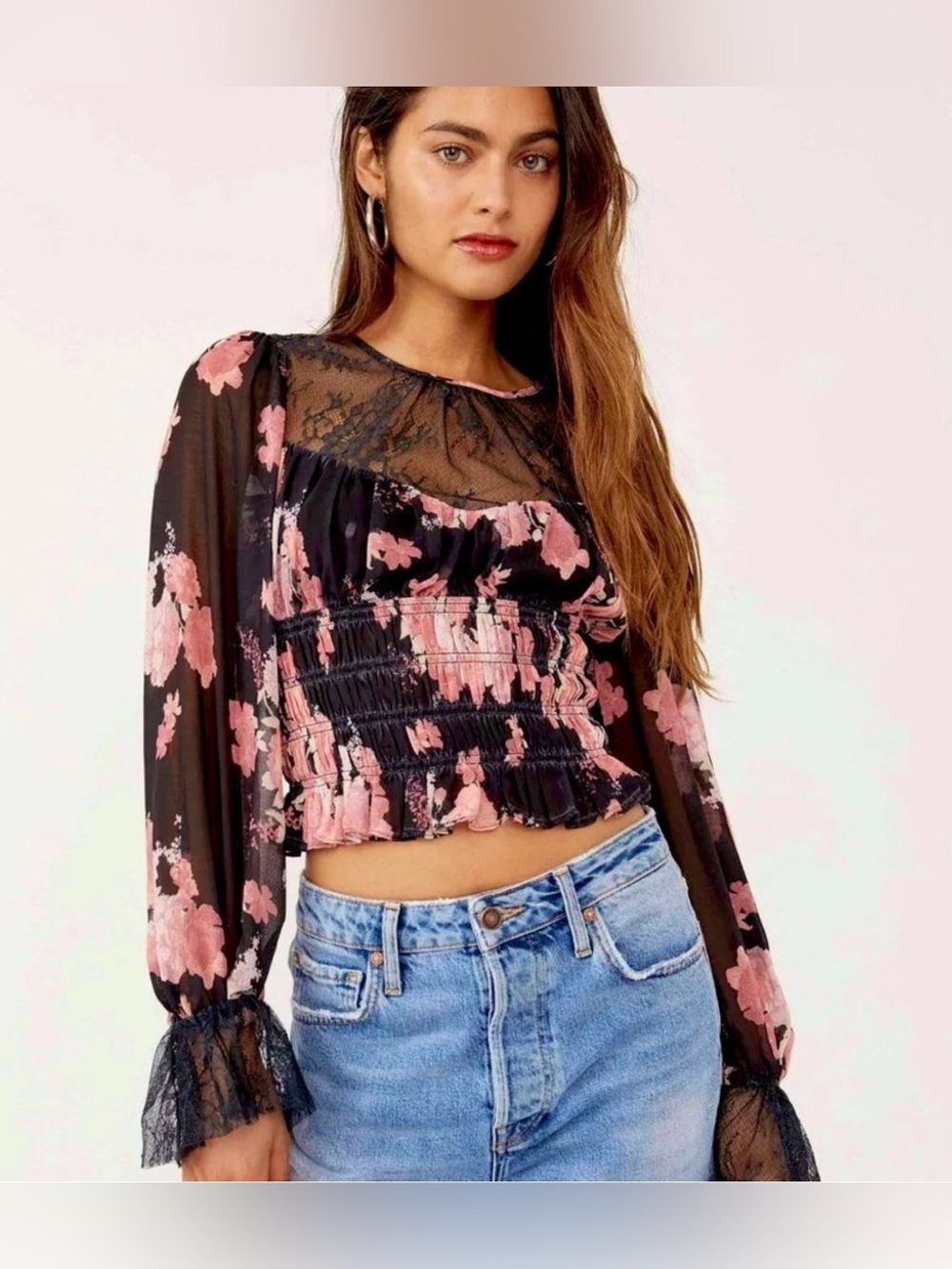 Free People ✨ Daphne Lace Blouse NWT